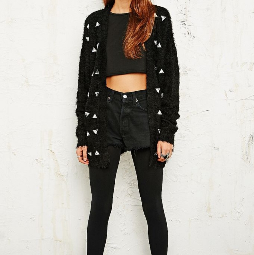 Minkpink Fuzzy Ateroid Gem Triangle Cardigan